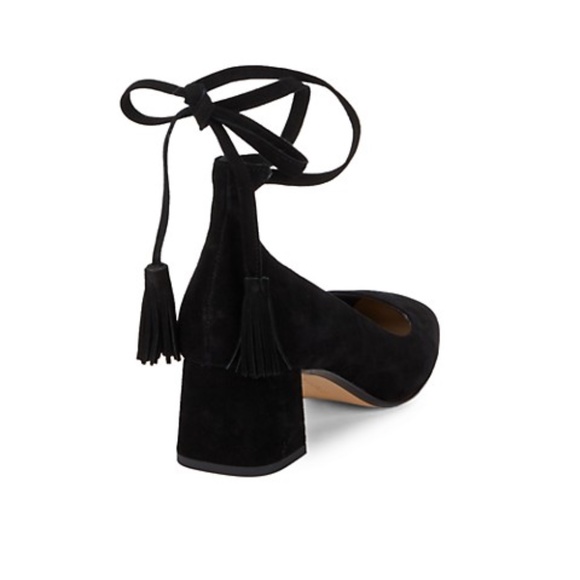 Saks Fifth Suede Ankle Wrap Pumps - Picture 2 of 7